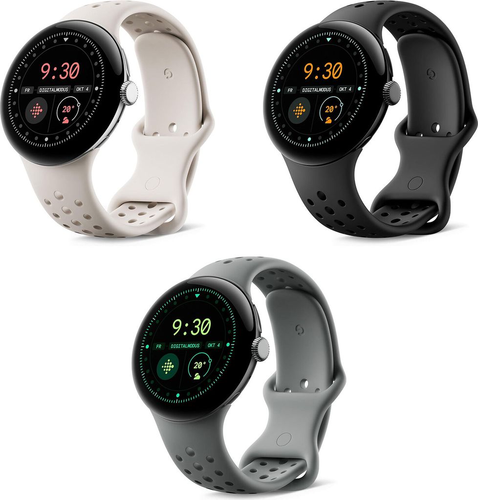 Google Pixel Watch 3 (LTE) 45 mm Argent poli/Porcelaine Image du produit 