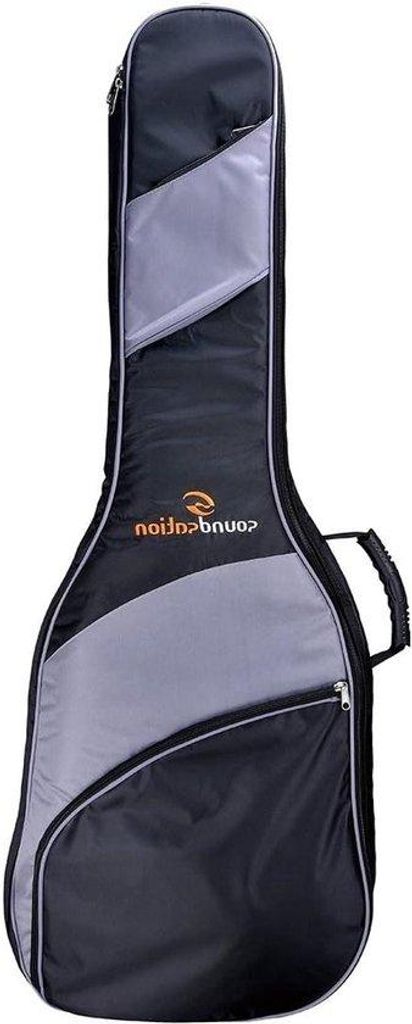 Transportkoffer für Akustikgitarren - Instrumentenkoffer mit Dämmung - 111 cm Länge - 10 mm Schallschutz - Tiefschwarz-Beige