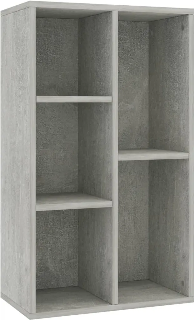 Petit Sideboard Gris Béton 50 cm en Bois Composite avec Étagères Fixes