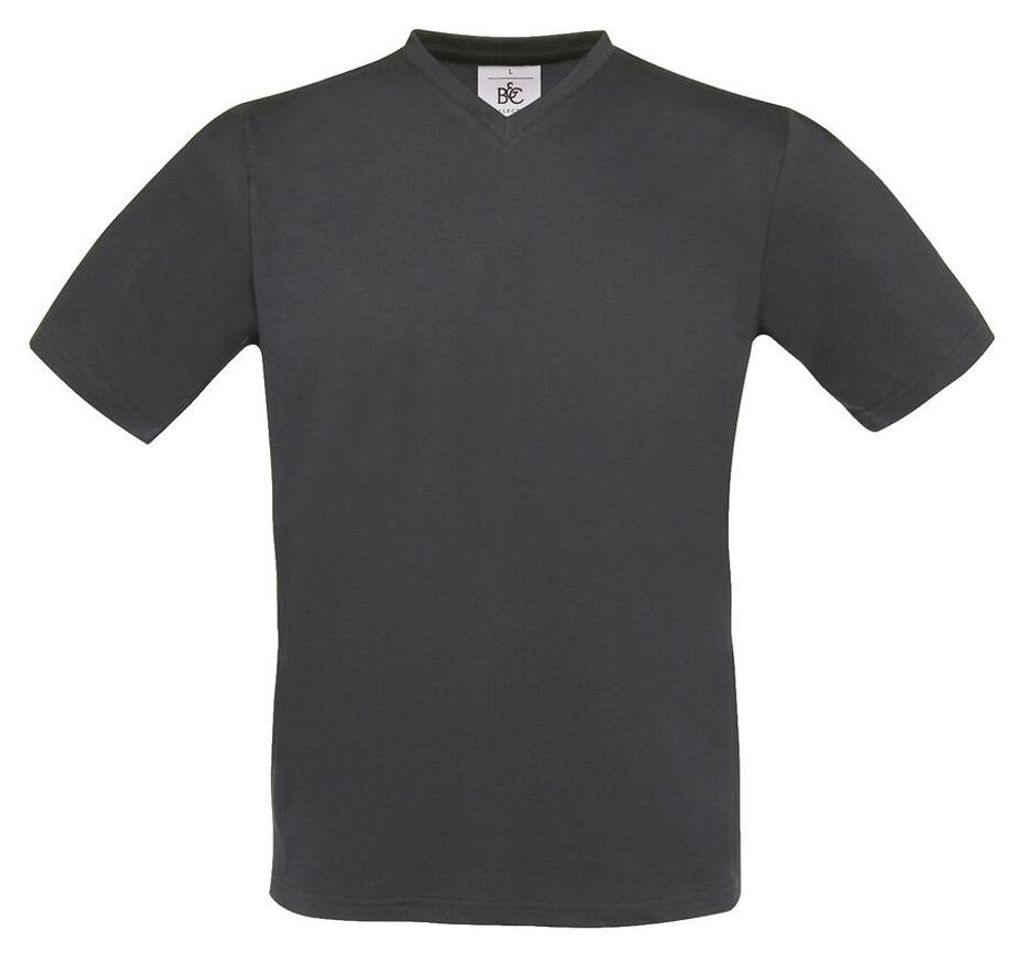 B&C - "Exact" T-Shirt V-Ausschnitt für Herren FK3129 (S) (Dunkelgrau)