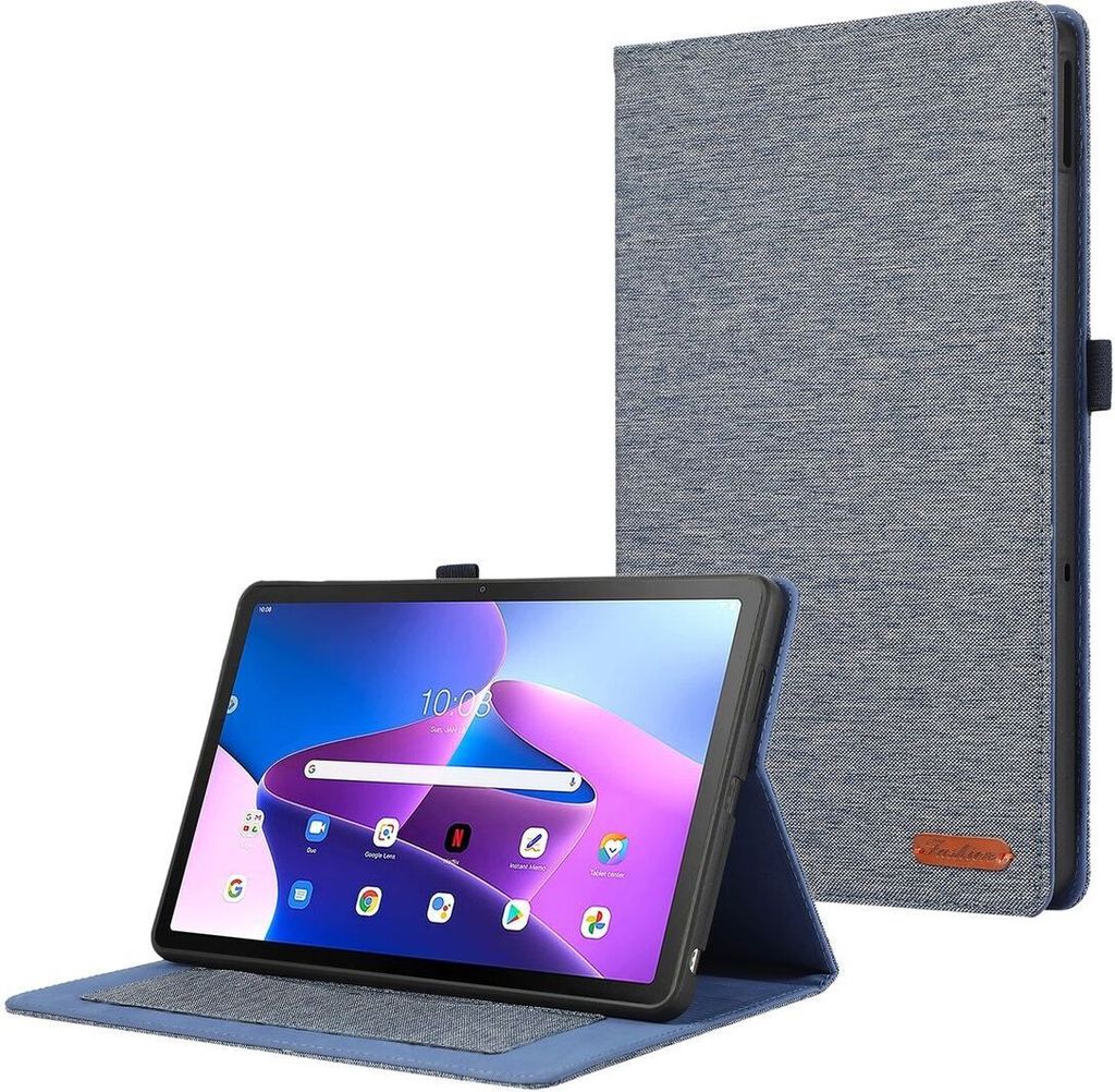 König Design Tablet-Hülle kompatibel mit Stoff Smart Cover Case Etui Dunkelblau