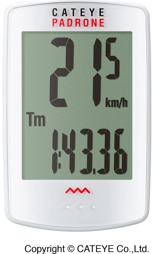 Compteur vélo sans fil CatEye PADRONE CC-PA100W blanc grand écran LCD