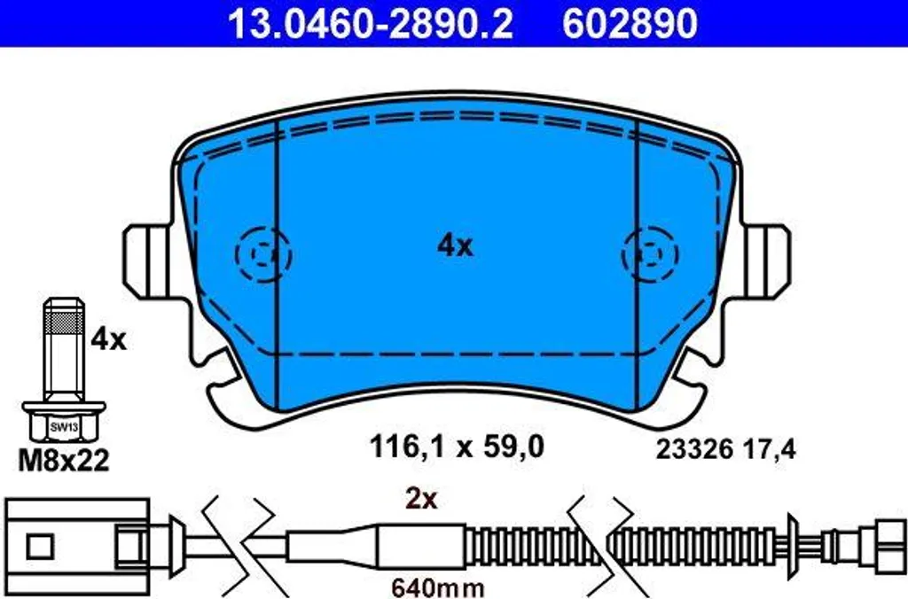 Plaquettes de Frein ATE pour Rénovation Système de Freinage VW Phaeton