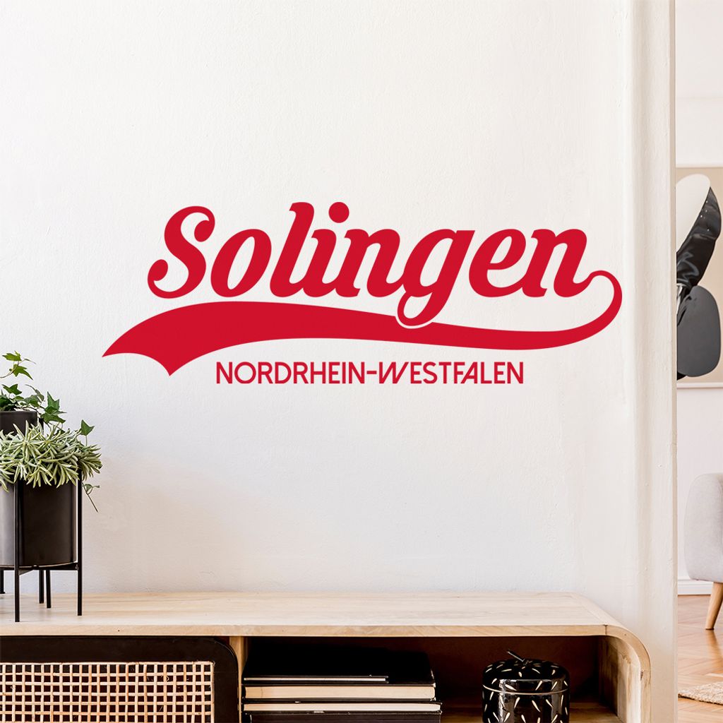 Solingen Nordrhein-Westfalen Wandtattoo Wandaufkleber Wall Sticker - Dekoration, Küche, Wohnzimmer, Schlafzimmer, Badezimmer