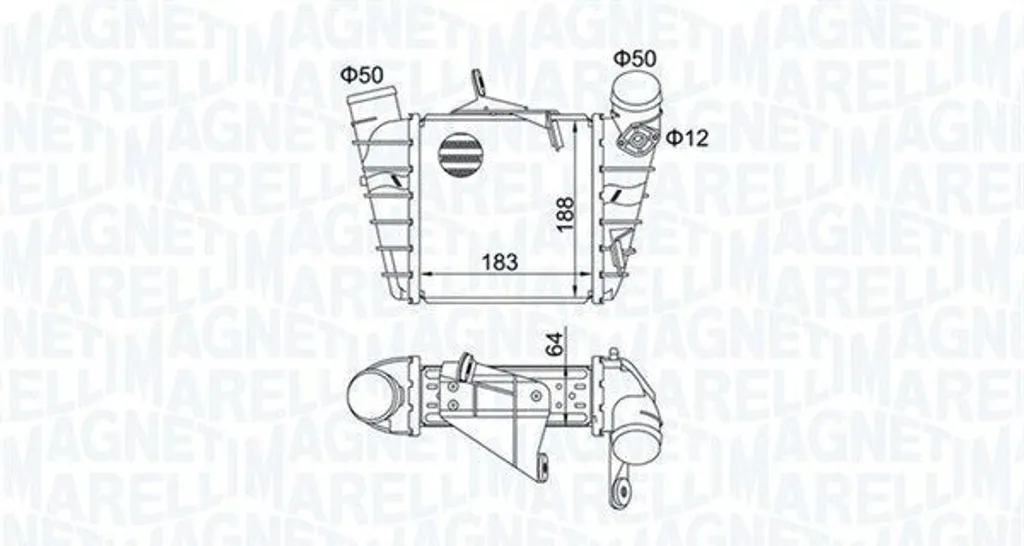 Intercooler Magneti Marelli 351319204750 pour VW Polo 9N Turbo Diesel