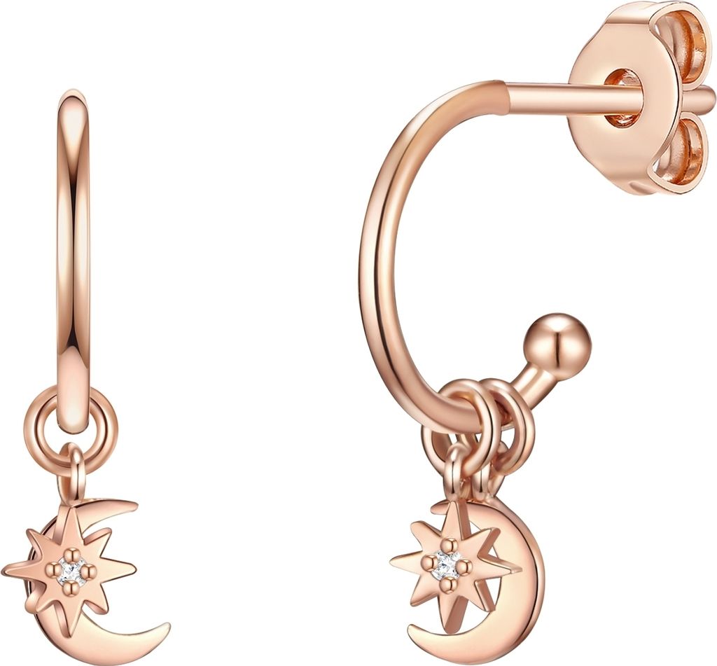 Ohrstecker Sterling Silber roségold Zirkonia weiß