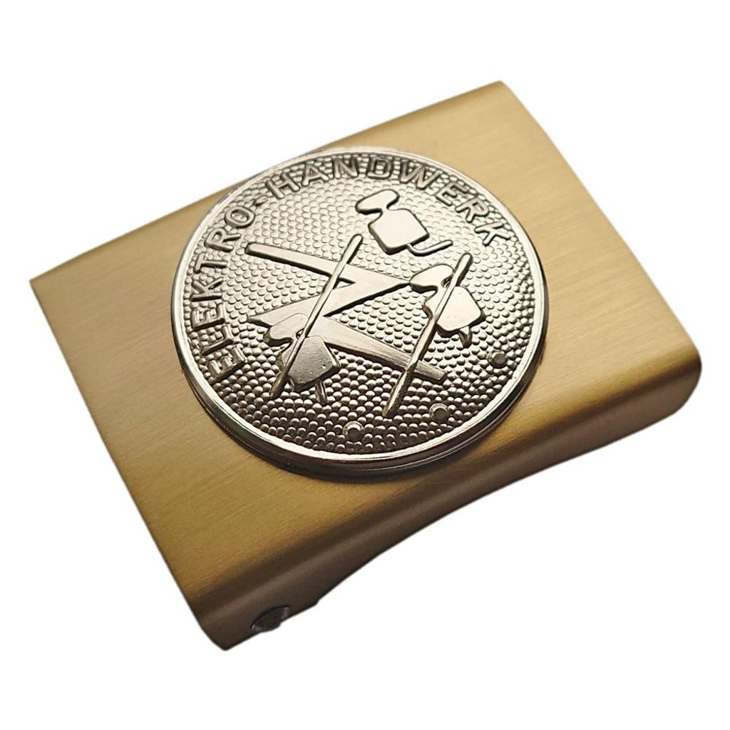 Koppelschloss Elektro Handwerk und Zunft – golden/silbern - Produktbild 