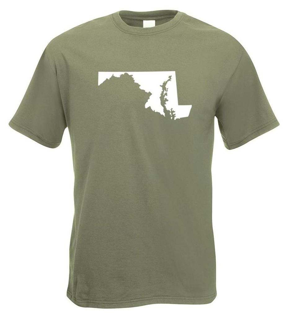 Kiwistar - T-Shirt - Olive - USA - Bundesstaat - Maryland Herren Funshirt Bedruckt Design Sprüche Spruch Motive - mit Motiv Bedruckt - Funshirt De...