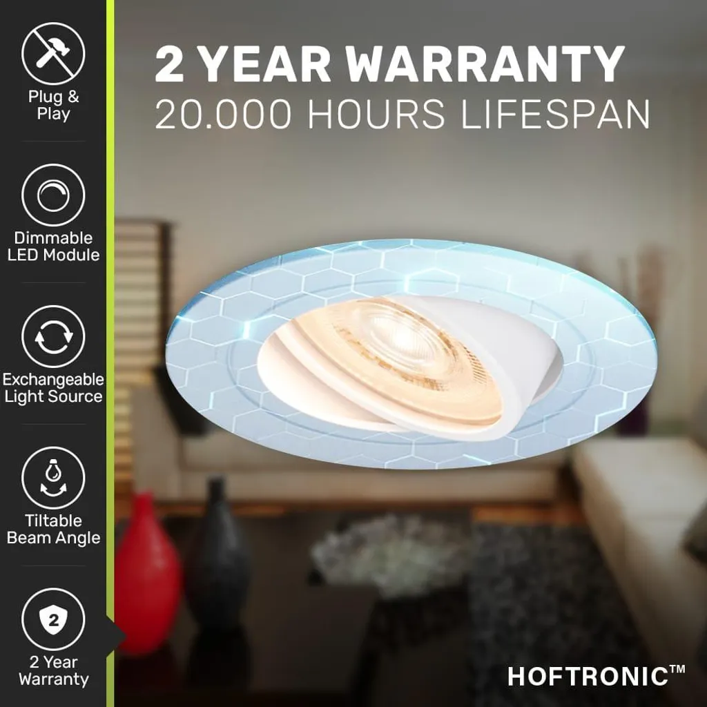 Downlight LED Extra Plat 6W Blanc Inclinable - Éclairage Plafond 2700K - 6
