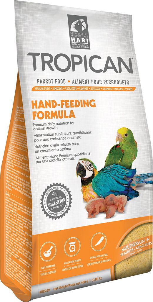 Hagen Hari Tropican Handfutter-Formel für Sittichküken - 400g PremiumfutterHagen Hari Tropican Handfutter für Küken - 400g hochwertiges Futter ...