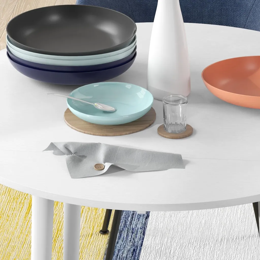 Table pliante bois et blanc 89 cm - Design moderne HOMCOM, 2 abattants - 8