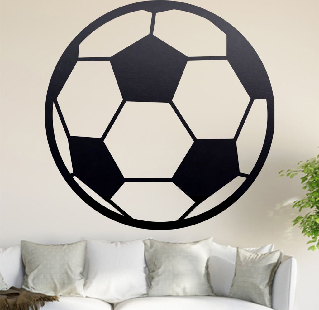 Fussball Wandtattoo in 6 Größen - Wandaufkleber Wall Sticker - Dekoration, Küche, Wohnzimmer, Schlafzimmer, Badezimmer