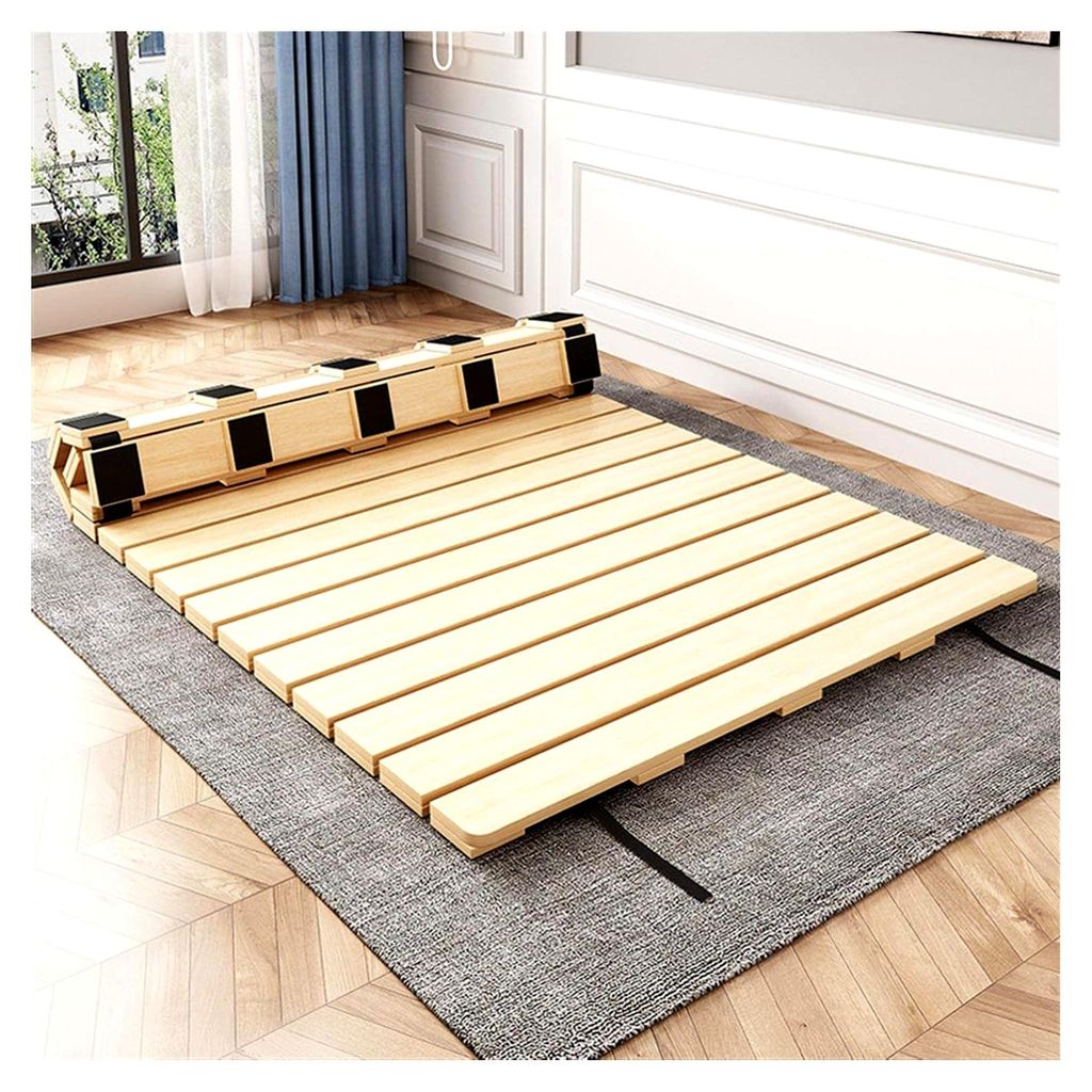 Faltbares Bettbrett aus Holz – Massivholzstütze für Schlafkomfort, Tatami-Boden, robuster Bettkasten mit Nylonschnur