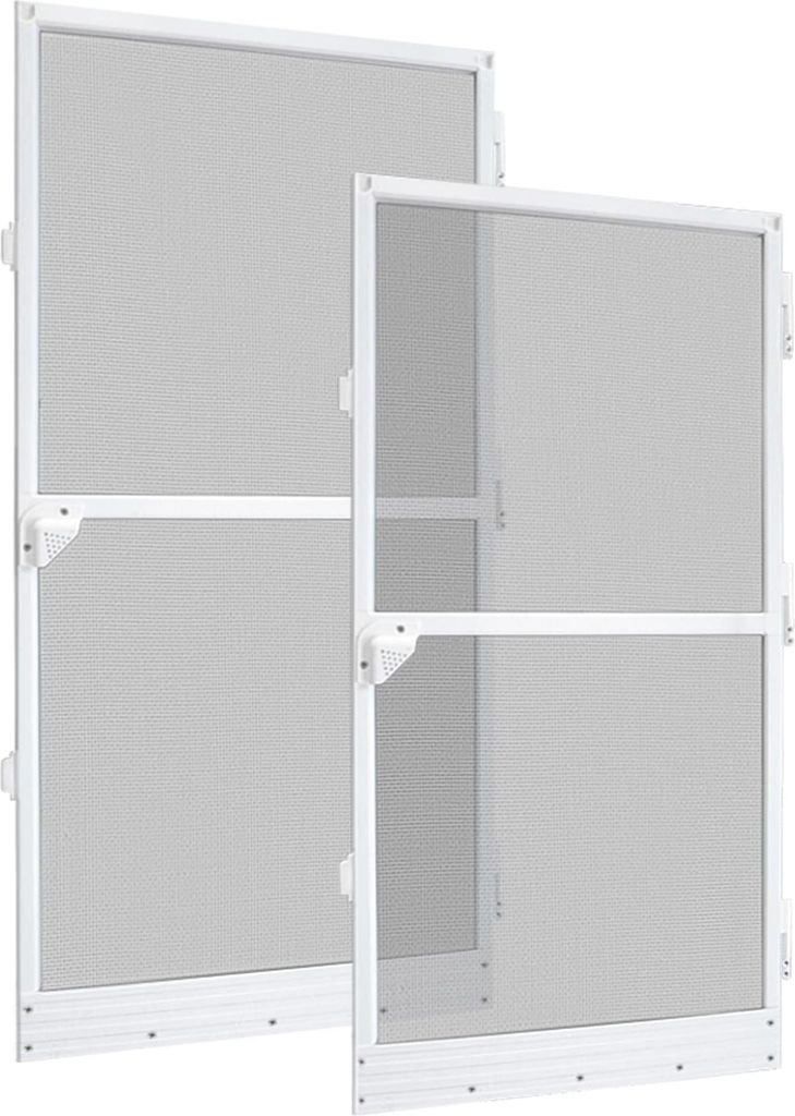 JOIEYOU Fliegengitter Tür 120x240cm Fliegenschutz Mückengitter mit Weiß Aluminium Rahmen, Insektenschutz Fliegengittertüren für Balkon/Wohnzimmer