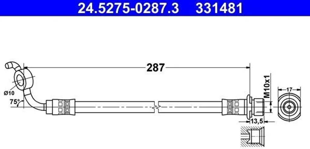 Flexible de frein ATE arrière RAV 4 3/4 (A3/A4) - OE 9094702F52 fiable