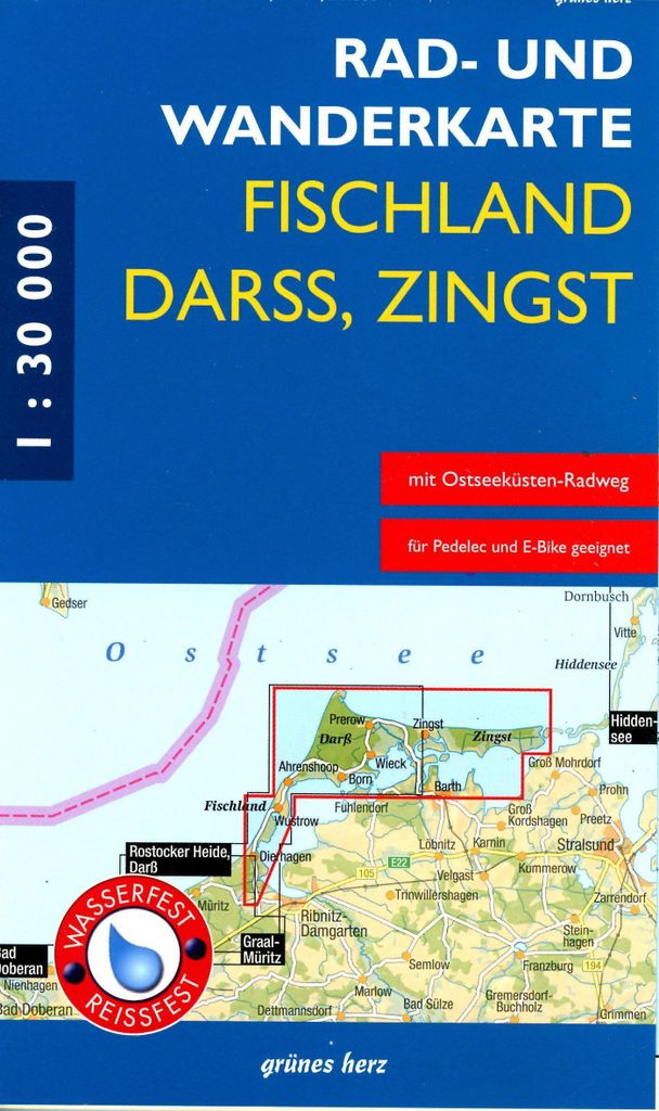 Rad- und Wanderkarte Fischland, Darß, Zingst