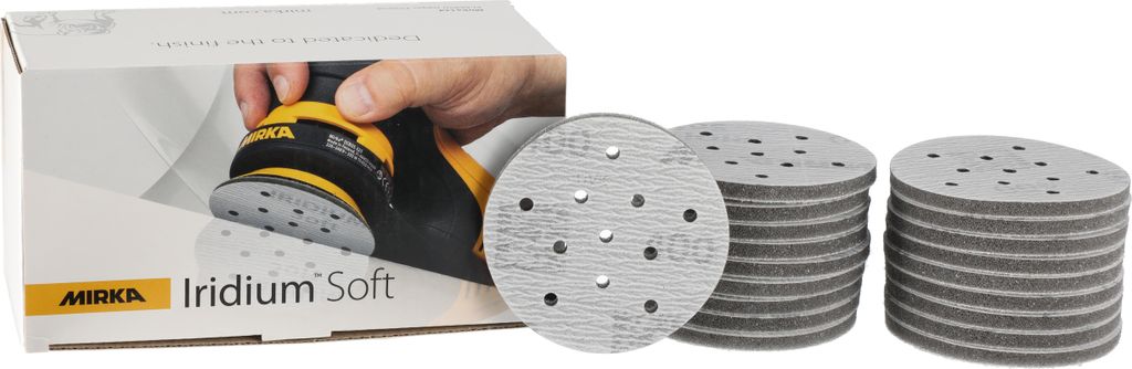 Mirka Iridium Soft Schleifscheiben Ø 77 mm Korn P400 / Klett Multifit / 20 St