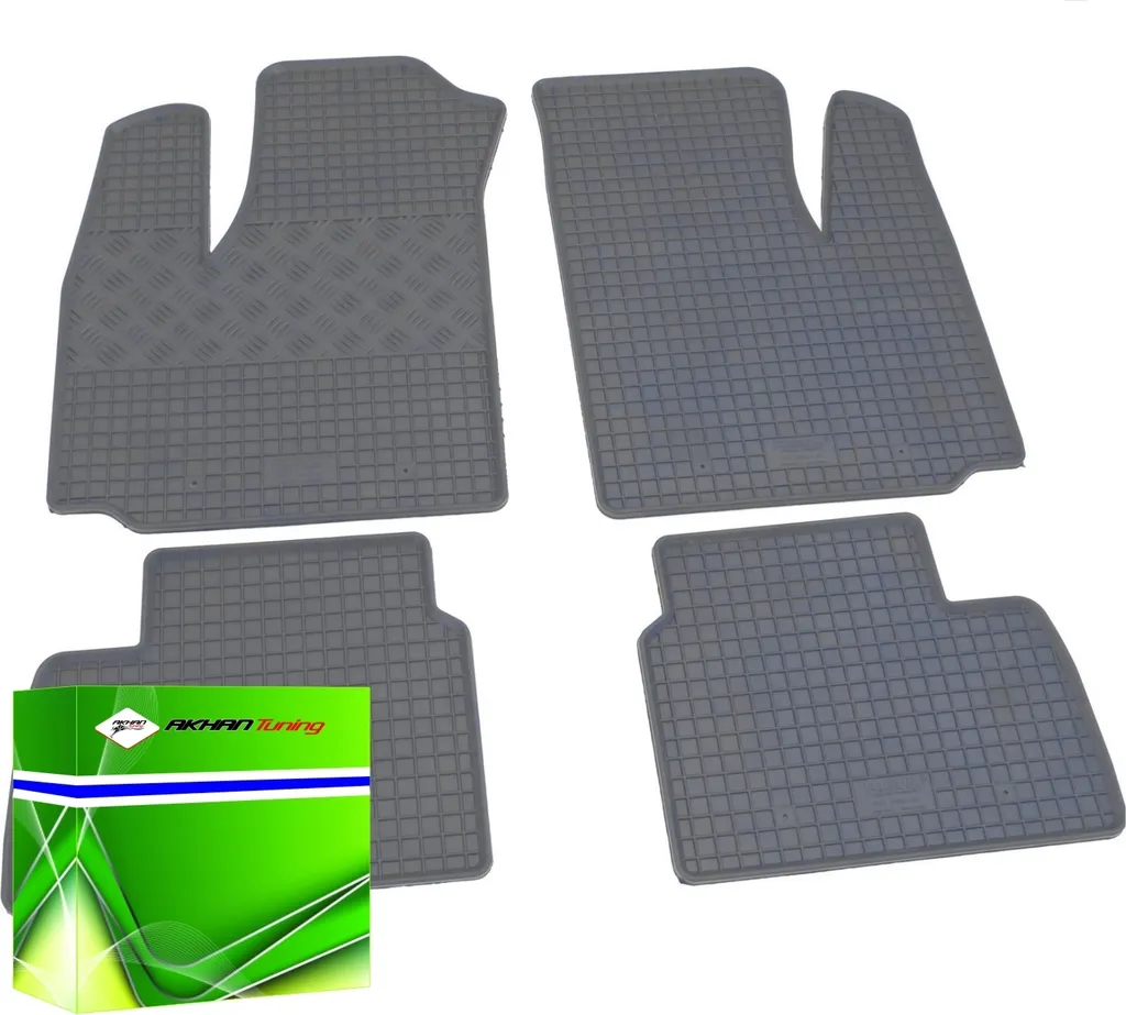 Tappetini Gomma Fiat Doblo 2001-2010 Grigio - Kit 4 Pezzi DK0931