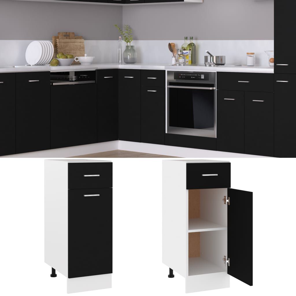 VidaXL Schubunterschrank Hochglanz-Weiß 80x46x81,5 Produktbild-Vorschau 4