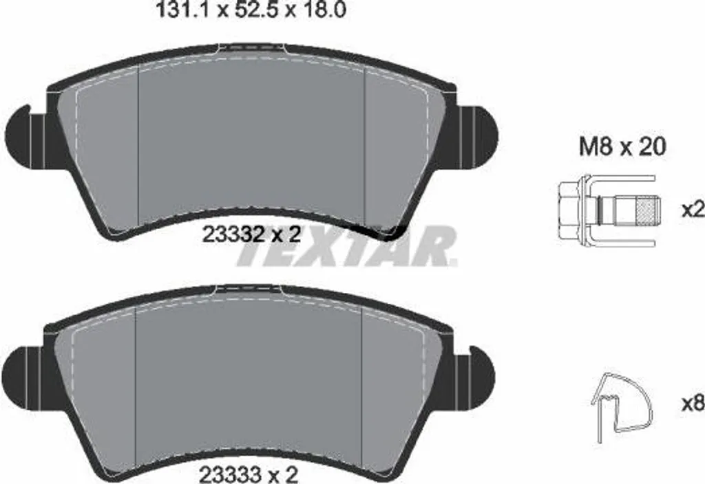 Plaquettes de frein TEXTAR 2333201 pour 206 et Xsara - Qualité OE 425229