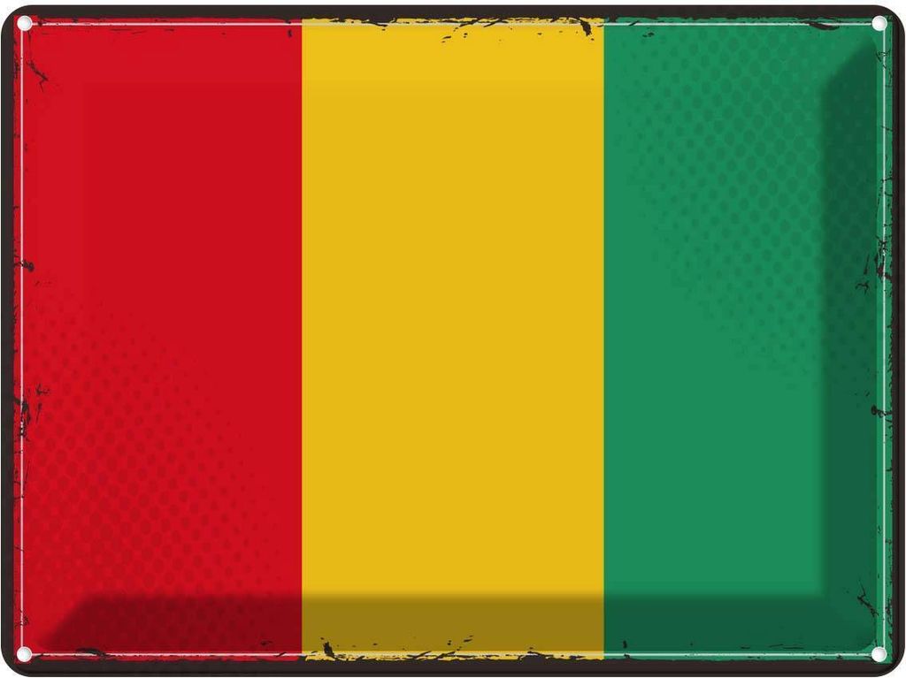 vianmo Blechschild 30x40 cm Guineas Retro Guinea Flagge Fahne Wappen