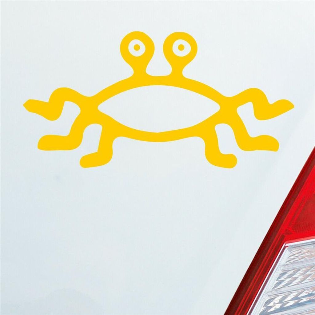 Auto Aufkleber Krabbe Krebs Sternzeichen Crab Tier Meer See 19x10 cm Gelb Sticker Heckscheibenaufkleber