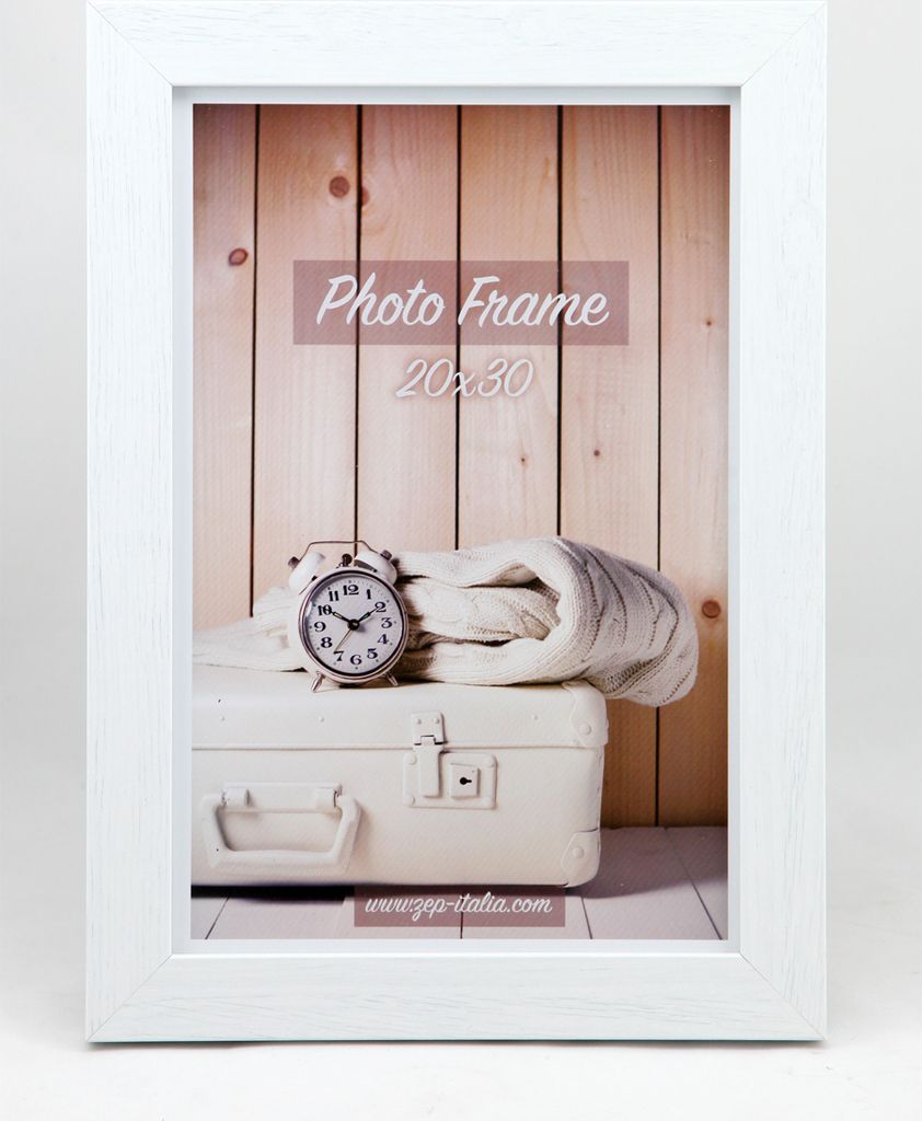 Nelson Holz Bilderrahmen Shabby Weiß Braun Schwarz Foto Rahmen - Farbe: Weiß | Format: 30x40