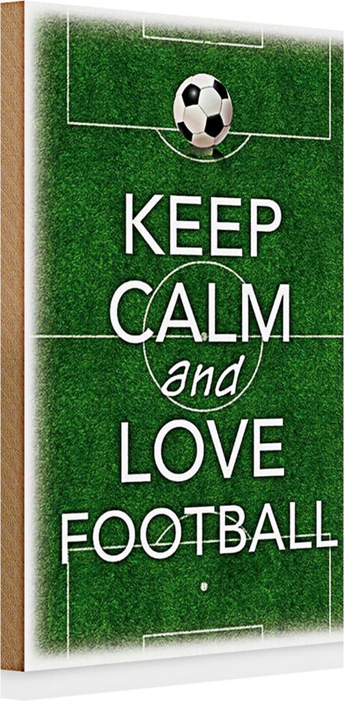 Holzschild Spruch 20x30cm Keep Calm and love Football