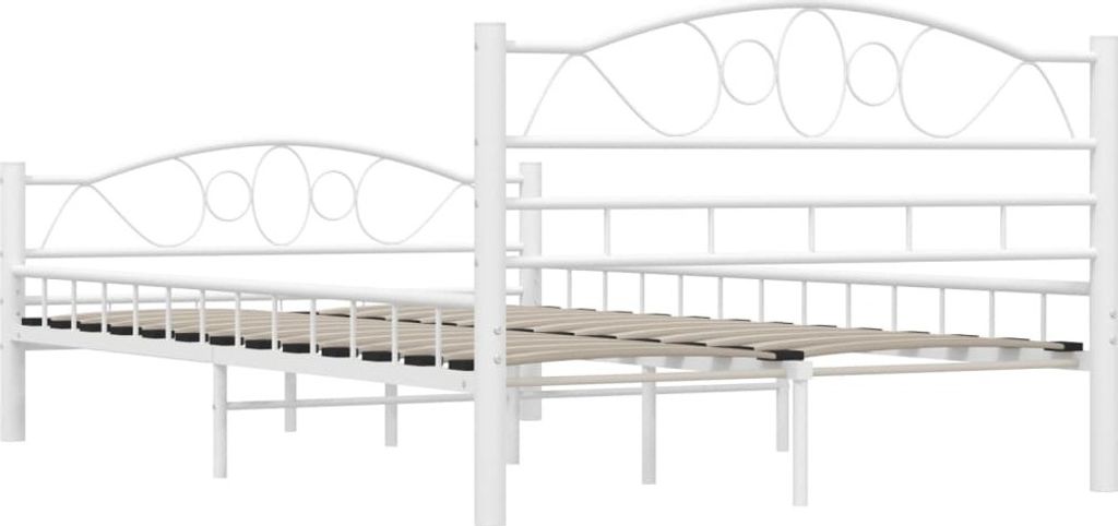 vidaXL Rama łóżka biała metalowa 120x200 cm Zdjęcie produktu 17