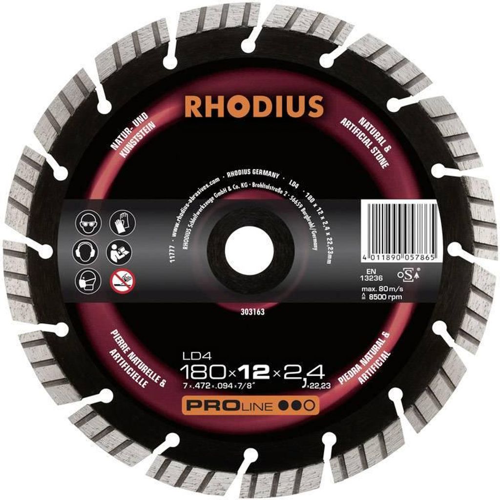 Diamentowa tarcza tnąca Rhodius o średnicy 230 mm Zdjęcie produktu 