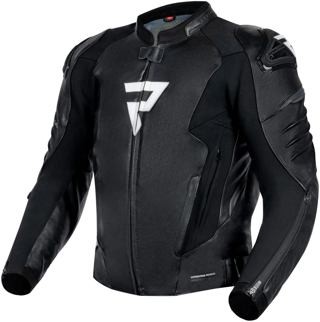 Rebelhorn Veloce Motorrad Lederjacke, schwarz/weiß, 52 Produktbild 