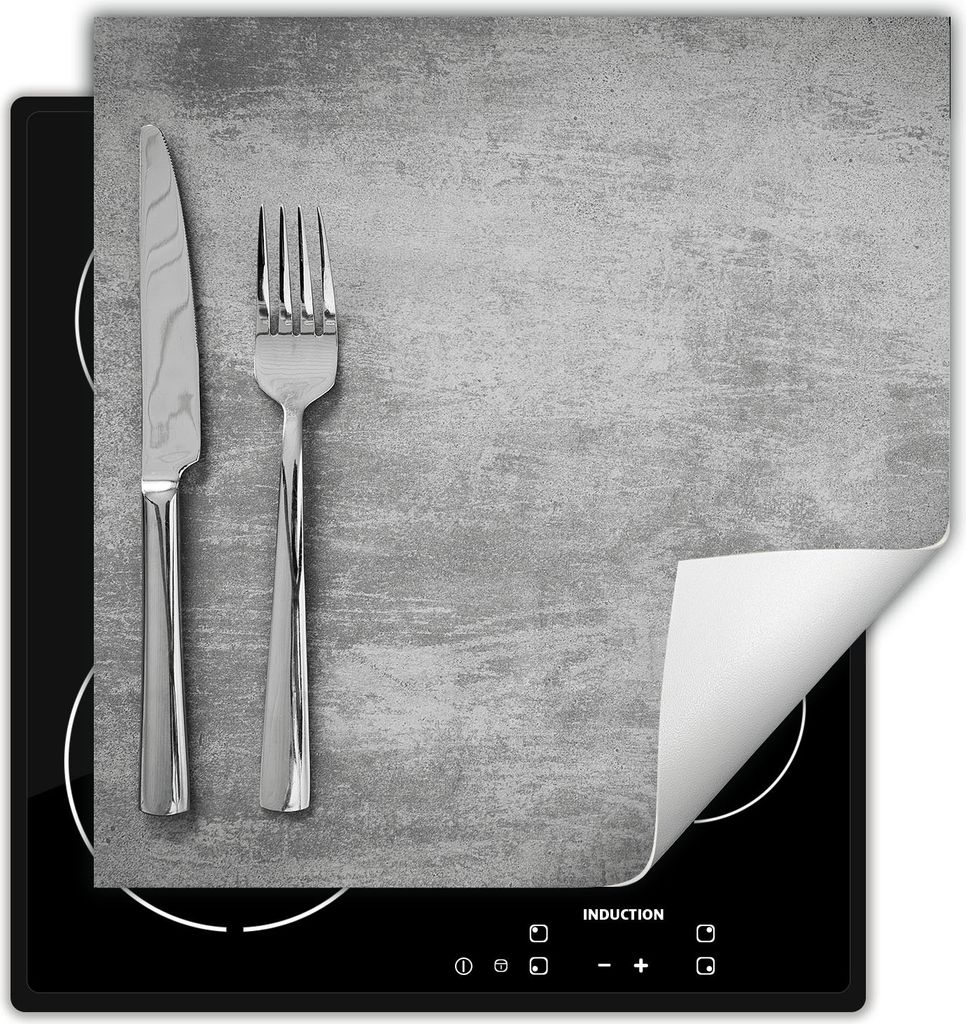 DarHaus Herdabdeckplatte 60x52 cm Anti Rutsch Matte Aufrollbar, grau - schiefer