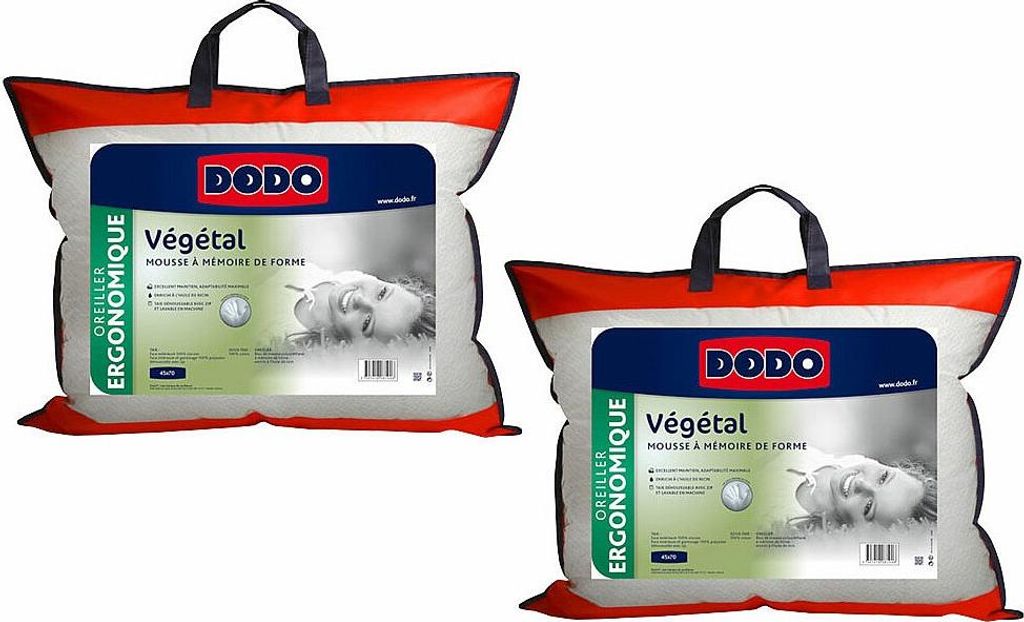 2er-Set ergonomische Formgedächtnis-Kissen DODO VEGETAL Produktbild 