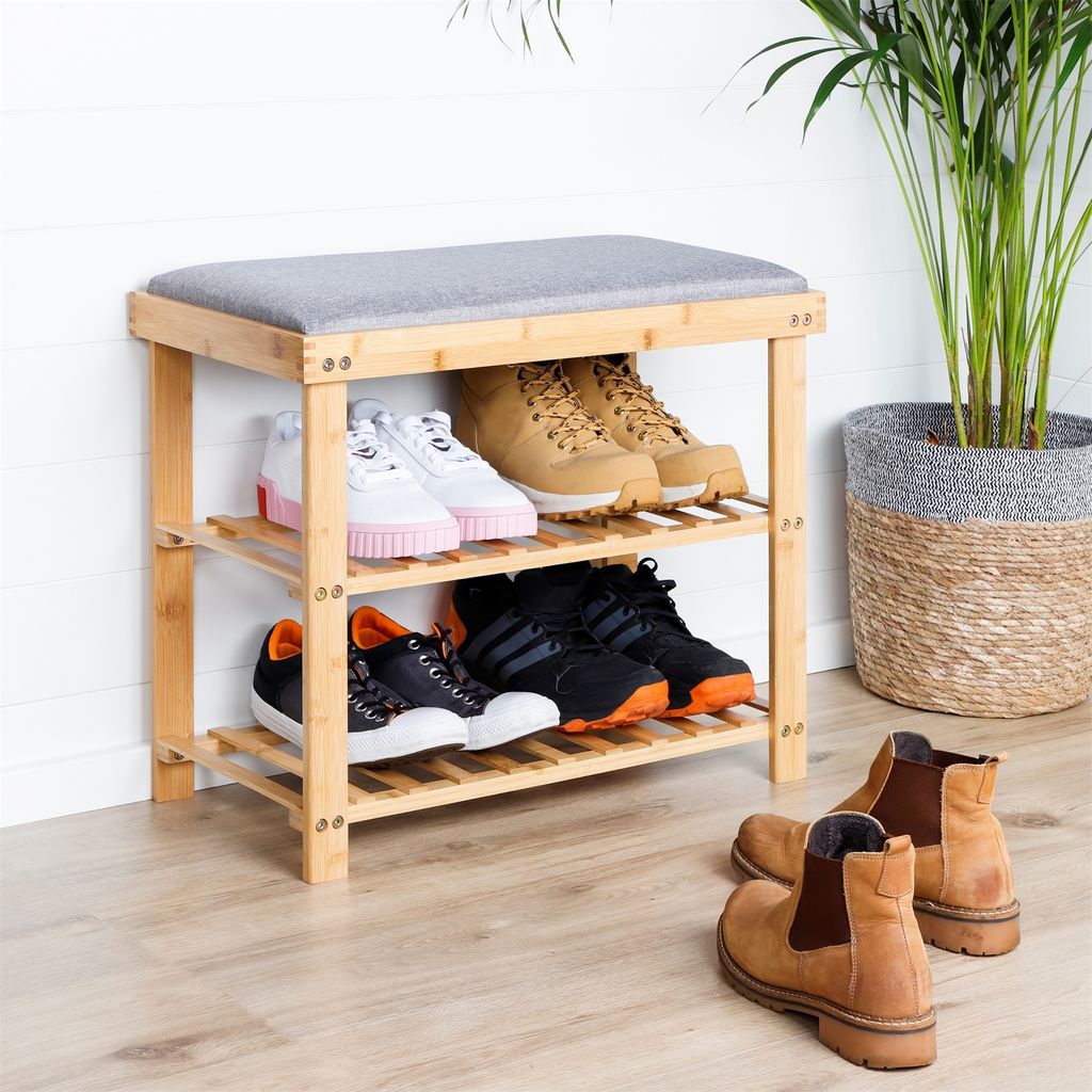 90078 Schuhregal mit Sitzbank aus Holz Kaufland.de
