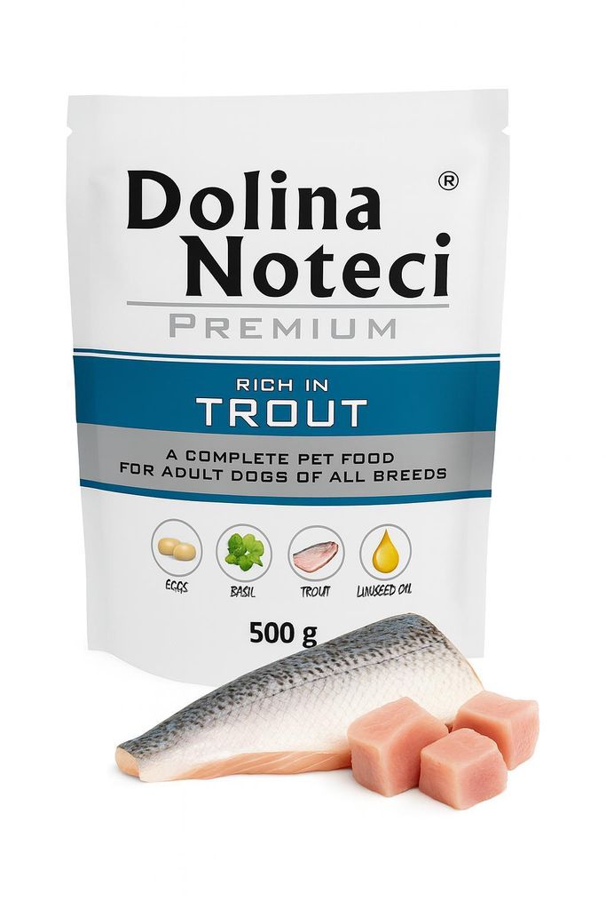 DOLINA NOTECI PREMIUM pstruh kapsička pro psy 500 g Obrázek produktu 