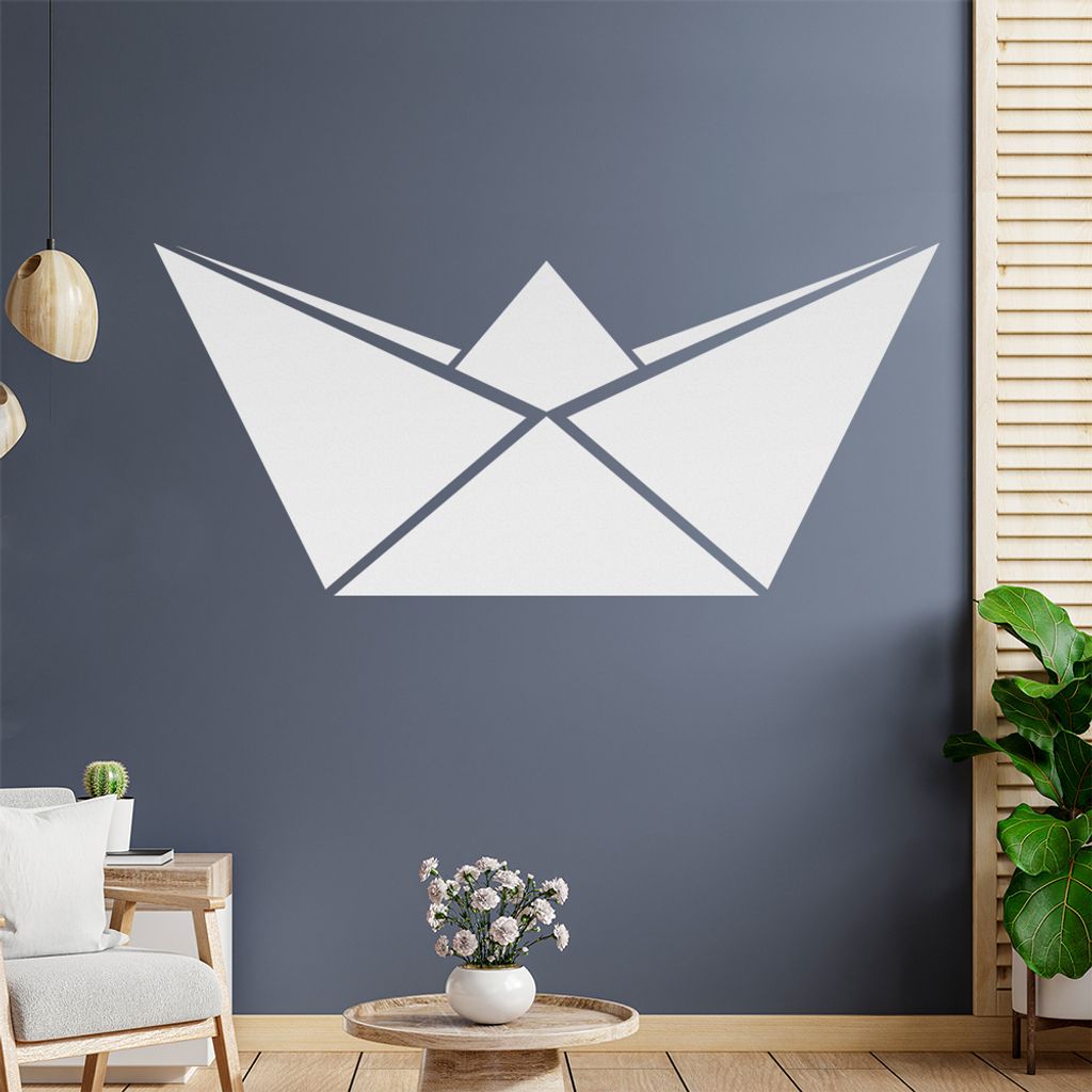 Papierfalten Schiffchen Wandtattoo Wandaufkleber Wall Sticker - Dekoration, Küche, Wohnzimmer, Schlafzimmer, Badezimmer