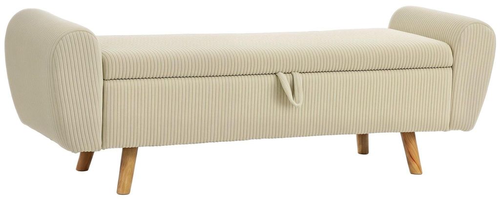 Aufbewahrungsbank mit verstecktem Fach, beiger Cord, 150 cm Produktbild 