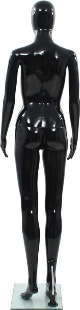 vidaXL Manichino donna con base in vetro nero 175 cm Immagine del prodotto 