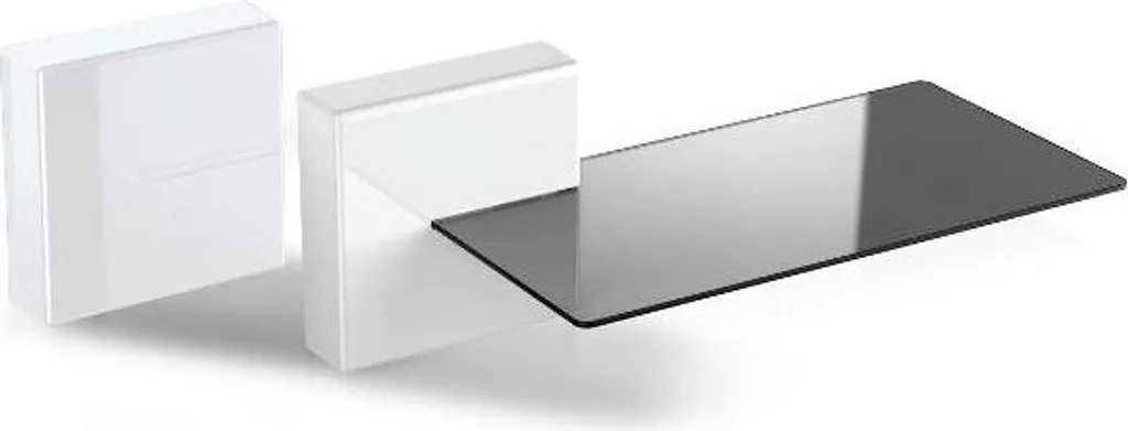 Support Mural pour Décodeur et Console en Verre Blanc - Gain de Place TV - 5