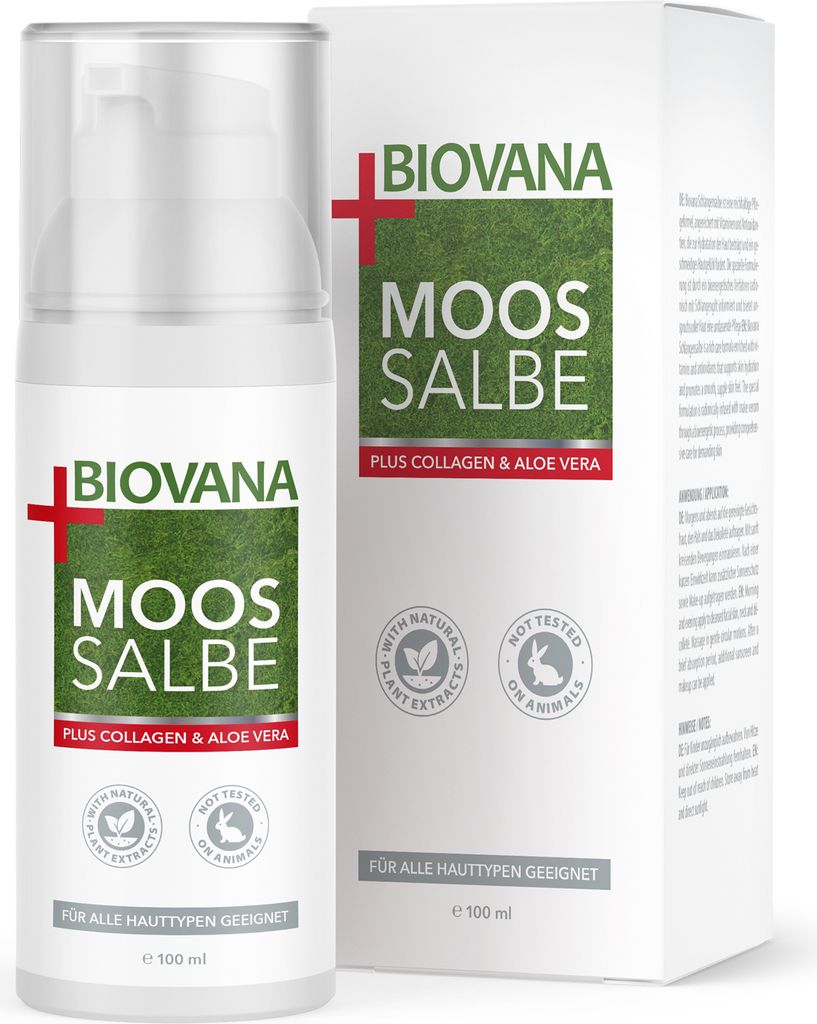 A product shot of a skincare cream bottle and its packaging.