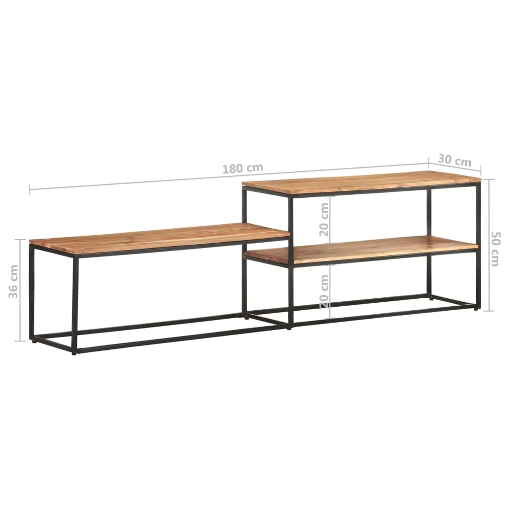 Mobile TV Vintage 180cm in Legno di Acacia Massiccio - vidaXL - 10