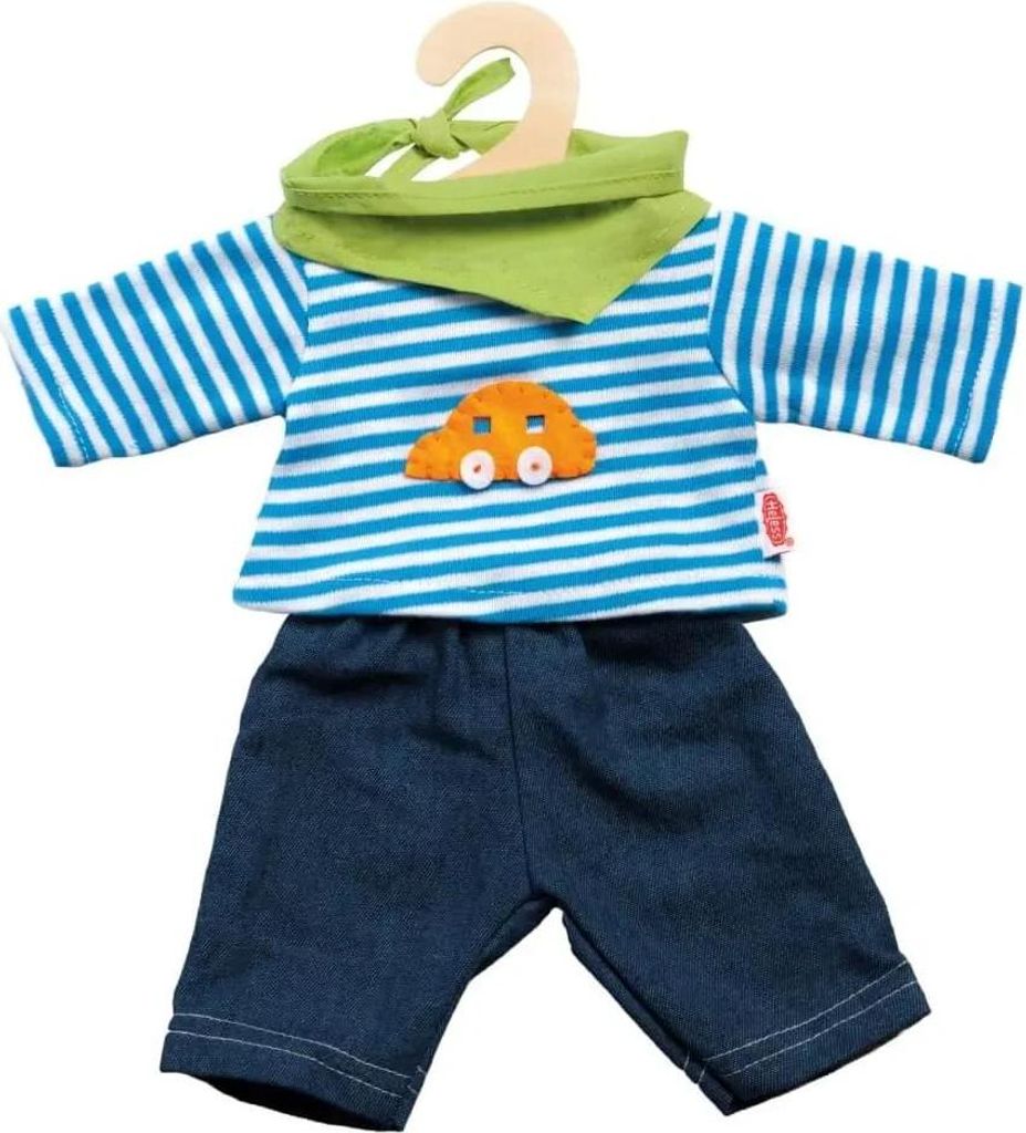 Bambola jeans con camicia a righe, mini, taglia 20-25 cm Immagine del prodotto 