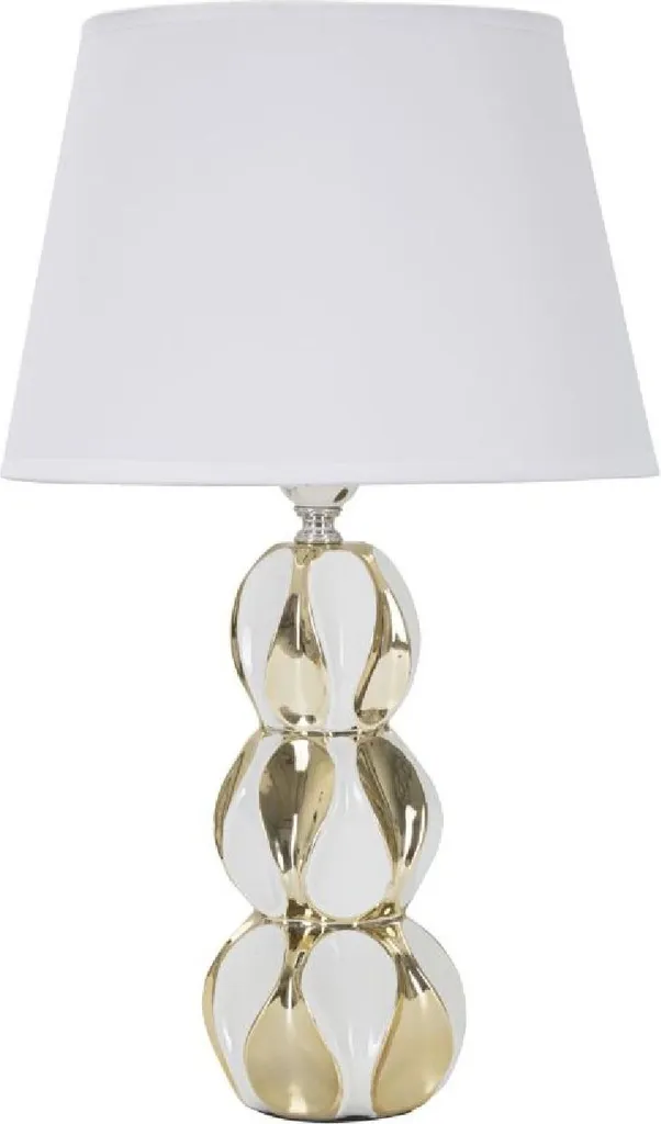 Lampe design Glam blanc et or avec socle sphérique Ø 28x46 cm E27