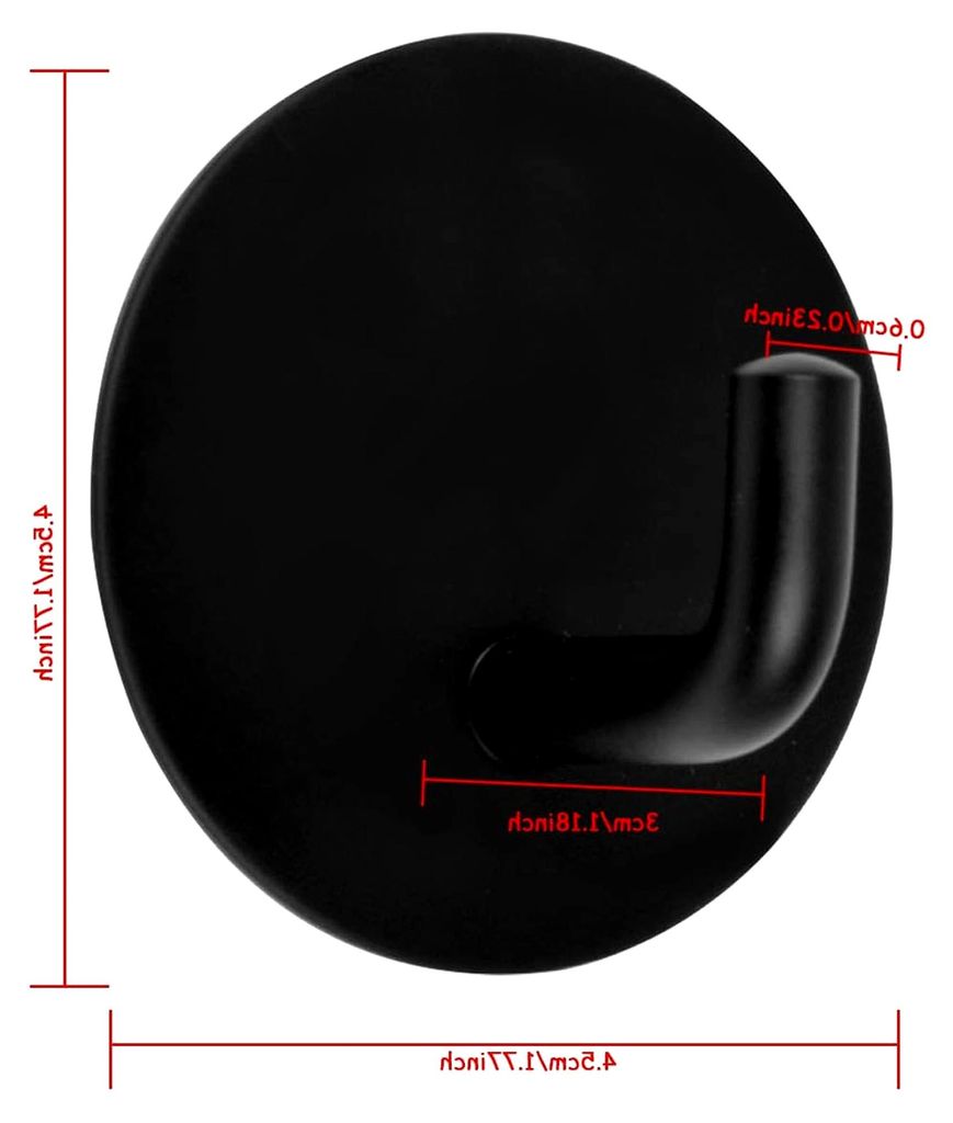Handtuchhaken 4 Stück Haken Selbstklebend,Wandhaken Klebehaken Ohne Bohren aus Edelstahl, Schwarz Haken Selbstklebend,Türhaken,Wasserdicht Rostfr...