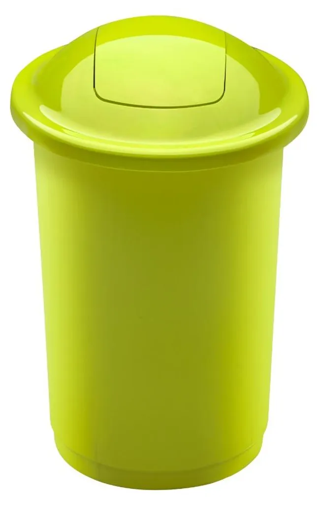 Poubelle 50L robuste pour tri sélectif avec capot vert ergonomique