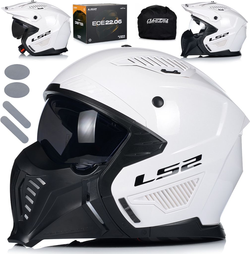Motocyklová helma XXL LS2 OF606 Drifter Solid Bílo-06 Obrázek produktu 