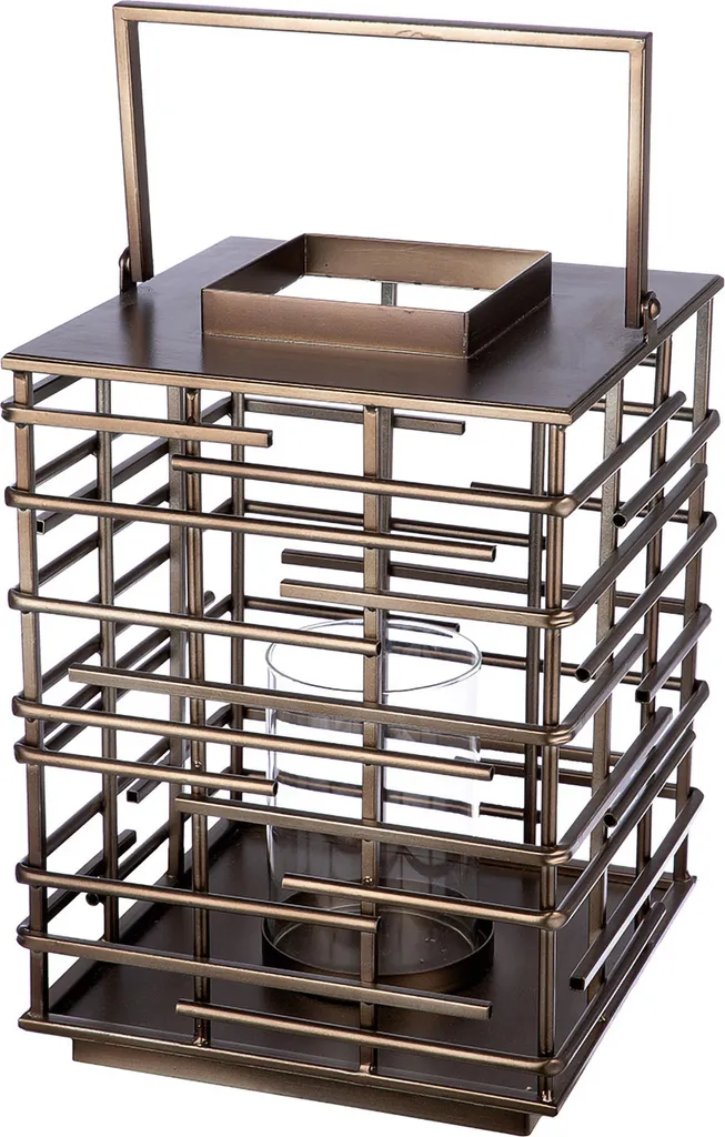 Grande Lanterne de Salon Loft en Métal Argenté - 26x26x46.5 cm