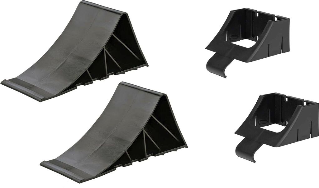 2er Set aus Unterlegkeil schwarz mit Halterung