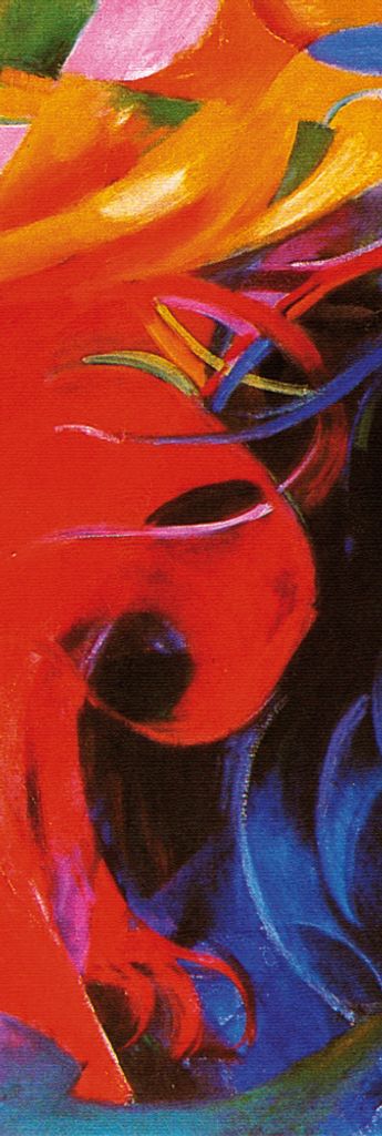 Franz Marc Kunstdruck Bild - Kämpfende Formen, 1914 (158 x 53 cm)