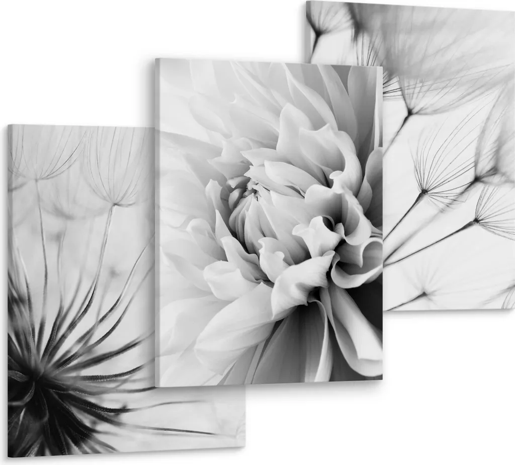 Muralo Tela Immagini Set 3 Immagini 30x40cm FIORI Dente di Leone Piante Natura Arte Murale Per Soggiorno Camera da Letto